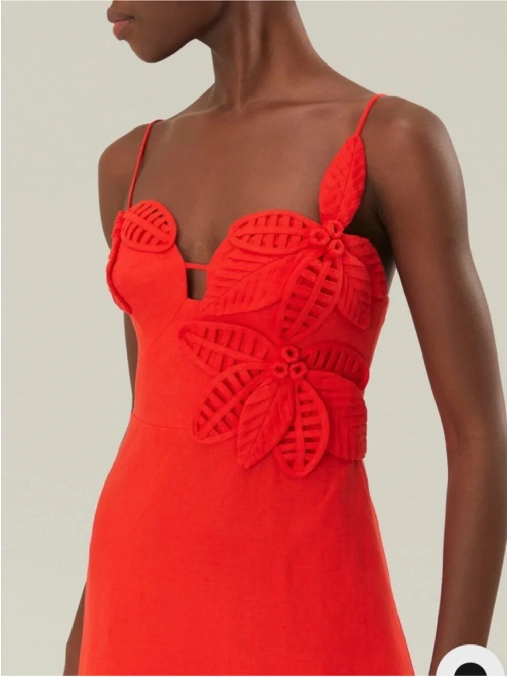 FARM Rio Red Leaf-Applique Spaghetti Strap Mini Dress - Picture 2 of 13